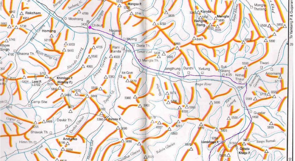 Lamkhaga pass route map