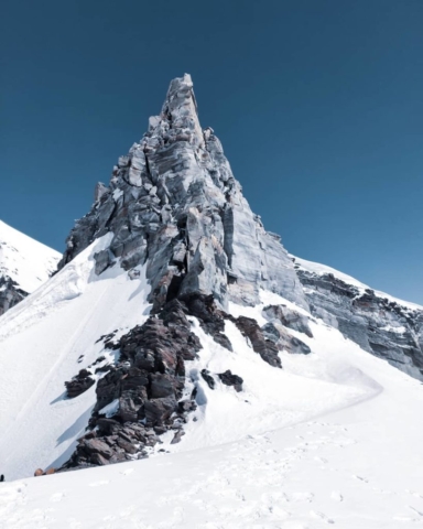 Verticle rock-face at Auden's col