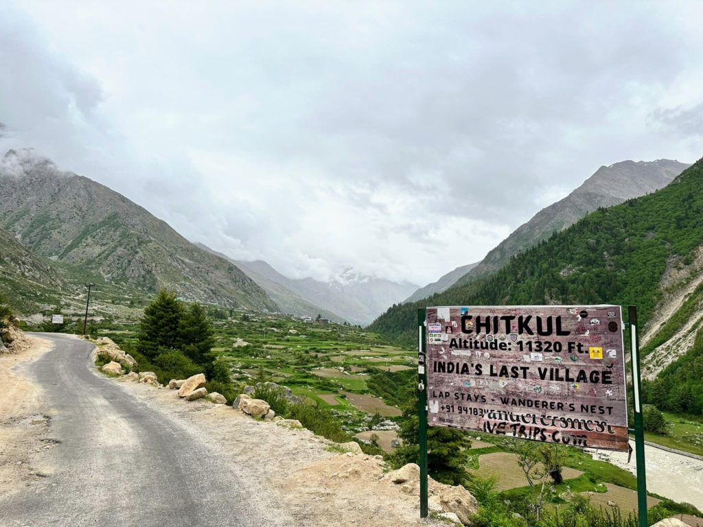 Chitkul village during rainy season