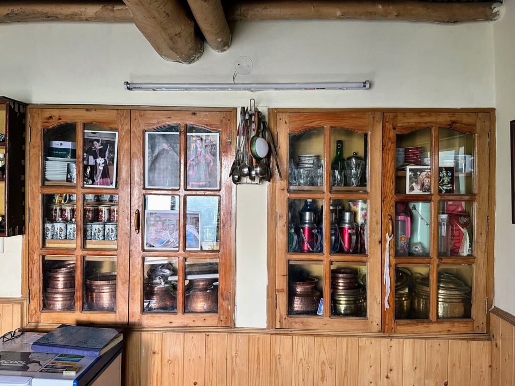 Kitchen utensils of a homestay in Langza village