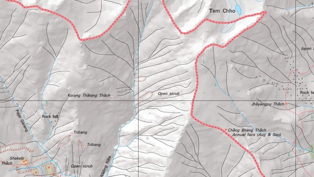Lippa-Temso Lake Survey of India map - Part 1