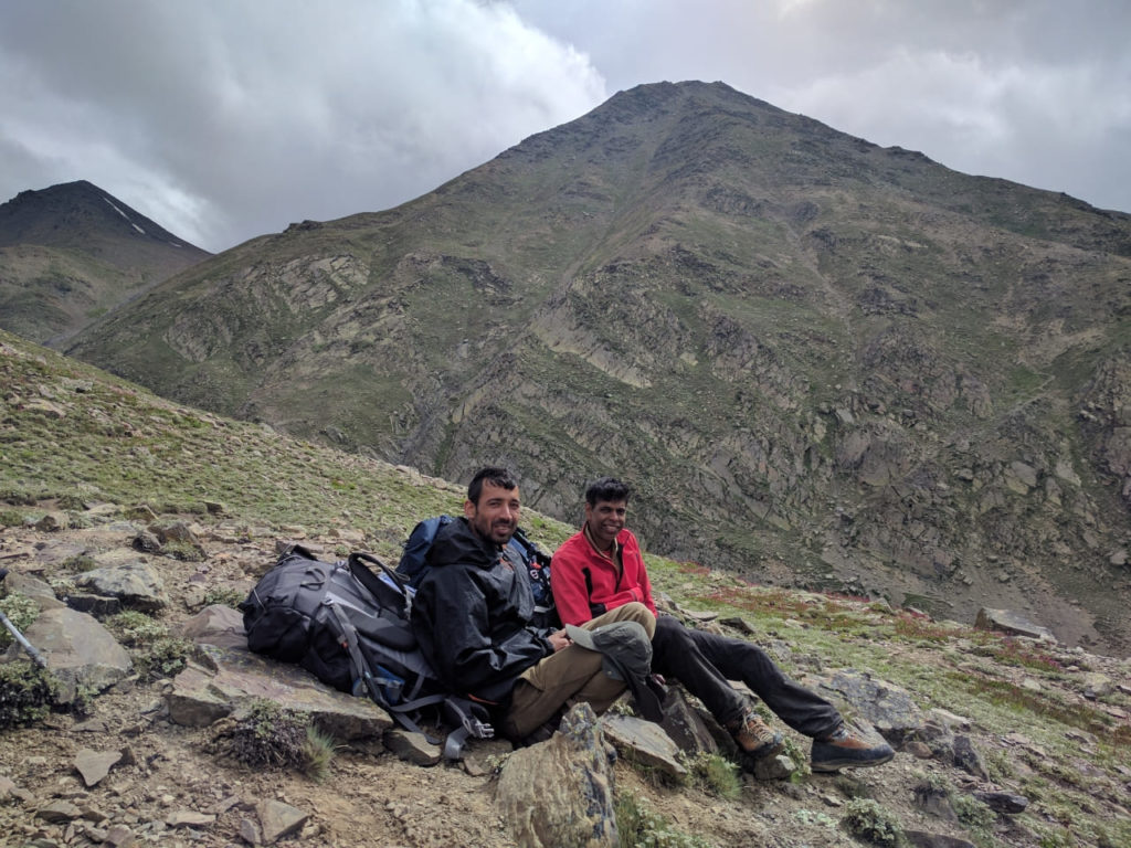 Me and Ved resting on meadows below Temso lake