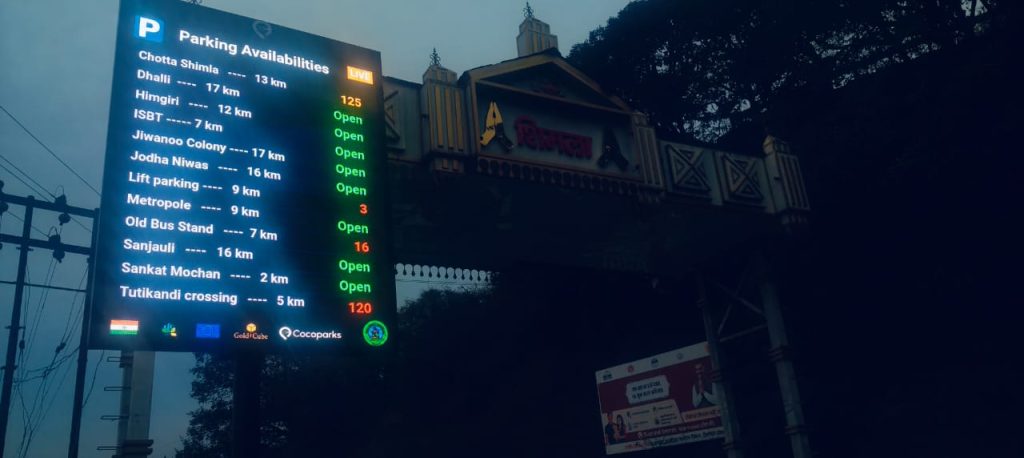 Shimla Parking availability LED Screen installed at Taradevi