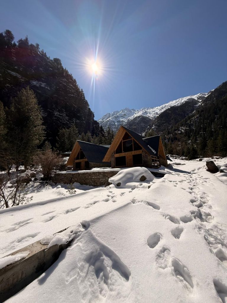 Recently built cabins above Batseri village
